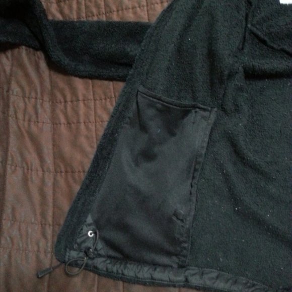 The North Face Jacket Fleece Sweater Sherpa Velour Womens Small Black Zip - Picture 12 of 15
